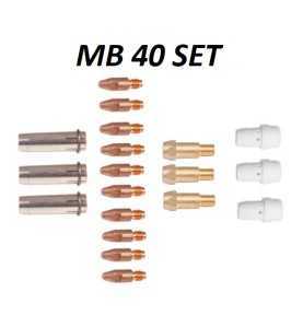 MB40 Set 2,4mm, 3 Gasdüsen, 10 Stromdüsen 2,4mm, 3 Düsenstöcke, 3 Gasverteiler - 145.0179_set24 -  -  - 84,36 € - 