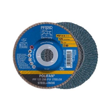 PFERD Polifan PFF 125 Z 80 - 67668125 - PFERD Polifan PFF 125 Z 80 Durchmesser 125 mm Korngröße 80 Bohrungs-ø 22.23 mm Max. RPM 