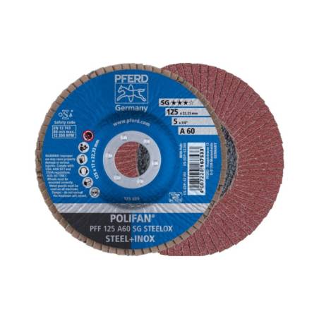 POLIFAN PFERD PFF 125 A60 SG STEELOX - 67606125 - POLIFAN PFERD PFF 125 A60 SG STEELOX Durchmesser 125 mm Korngröße 60 Bohrungs-