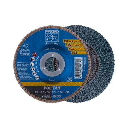 POLIFAN PFERD PFF 125 Z 40 - 67664125 - POLIFAN PFERD PFF 125 Z 40 Durchmesser 125 mm Korngröße 40 Bohrungs-ø 22.23 mm Max. RPM 