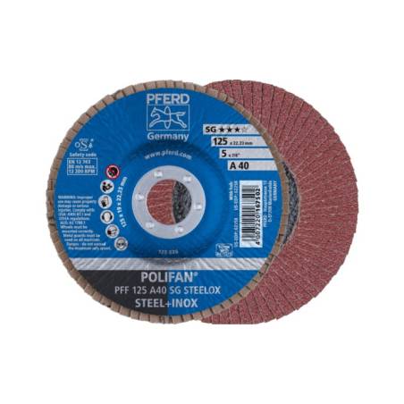 POLIFAN PFERD PFF 125 A40 SG STEELOX - 67604125 - POLIFAN PFERD PFF 125 A40 SG STEELOX Durchmesser 125 mm Korngröße 40 Bohrungs-