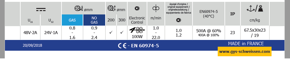 GYS Drahtvorschubkoffer EXAFEED-4L - luftgekühlt/wassergekühlt – für EXAGON - 032408
